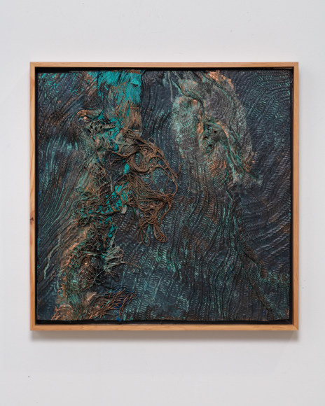 Abstract collage with hammock, by Randy Shull