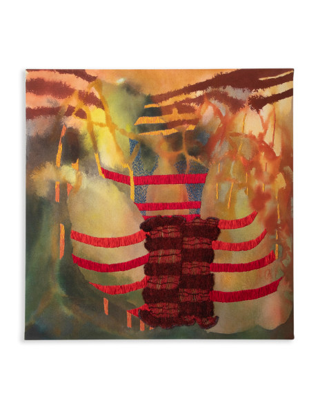 Abstract hand embellished artwork on canvas by Erin E. Castellan