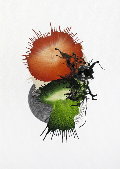 Abstract work on paper by Ben Nixon