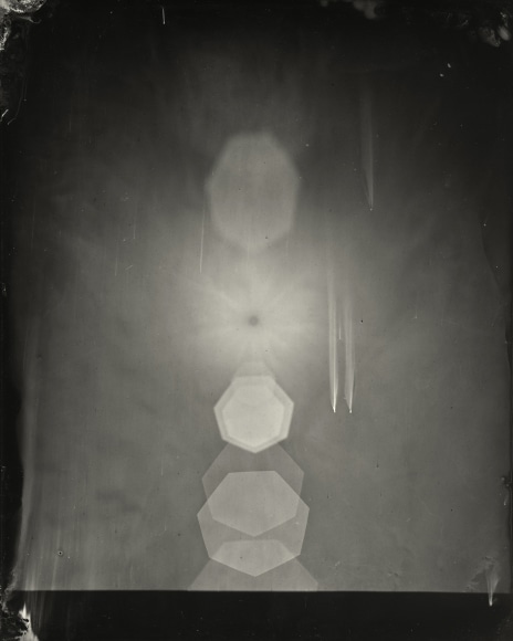 Black and white landscape photograph from tintype original