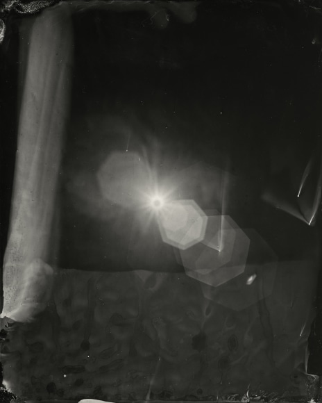 Black and white landscape tintype photograph