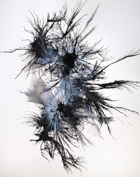 Ben Nixon  Sleepless, 2021, abstract black and grey spider like abstraction