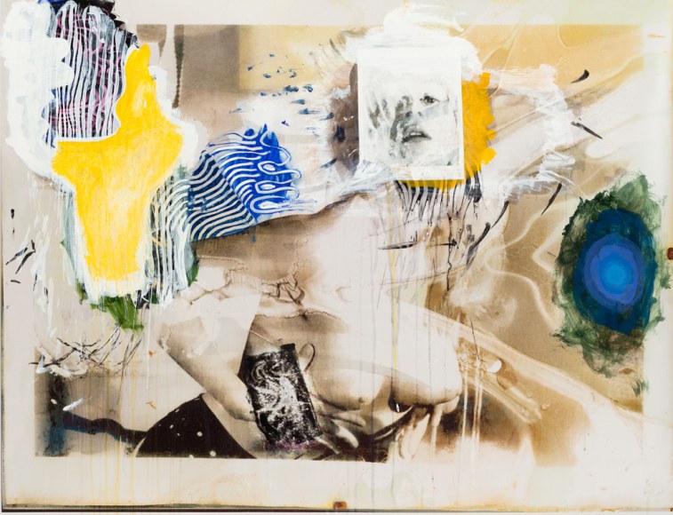 Nikko Sedgwick  Build for a Dainty Wrist III, 2017  Acrylic on photo paper  46h x 56w in 116.84h x 142.24w cm, Unique, Paint on Photography, Future Past