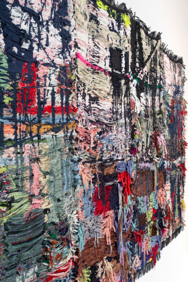 Detail of Rachel Meginnes weaving