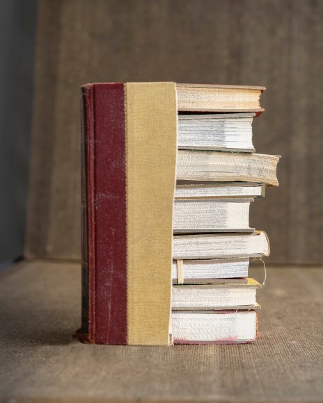 Photograph of dissected and re-assembled books, by James Henkel