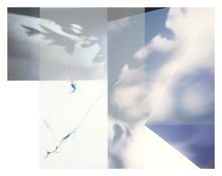 Photographic collage image with clouds and sky