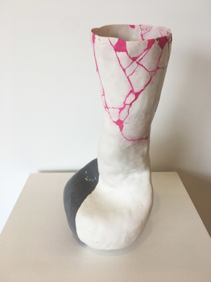 Vase shaped ceramic sculpture by Laura Letinksy