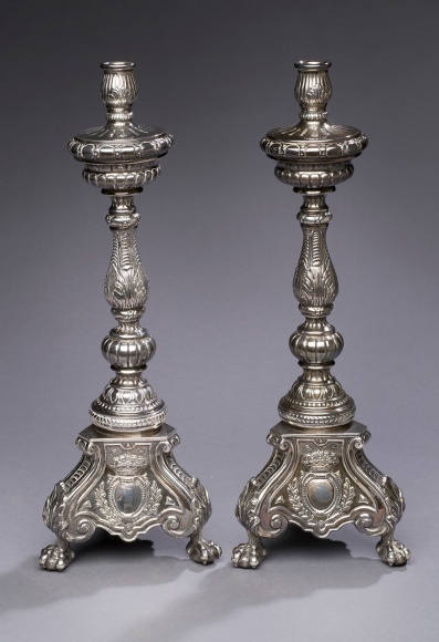 A Pair Sterling Silver Candlesticks