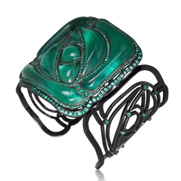 William Ehrlich Square Rose Bracelet (Green)