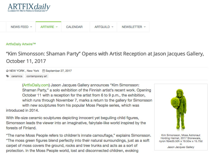 &ldquo;Kim Simonsson: Shaman Party&rdquo; Opens with Artist Reception at Jason Jacques Gallery, October 11, 2017