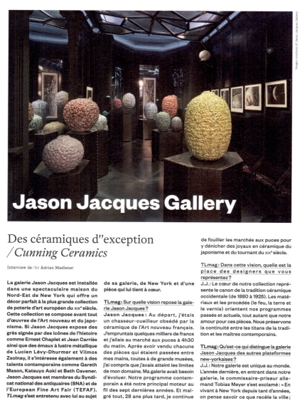 Jason Jacques Gallery: Des c&eacute;ramiques d'exception/Cunning Ceramics