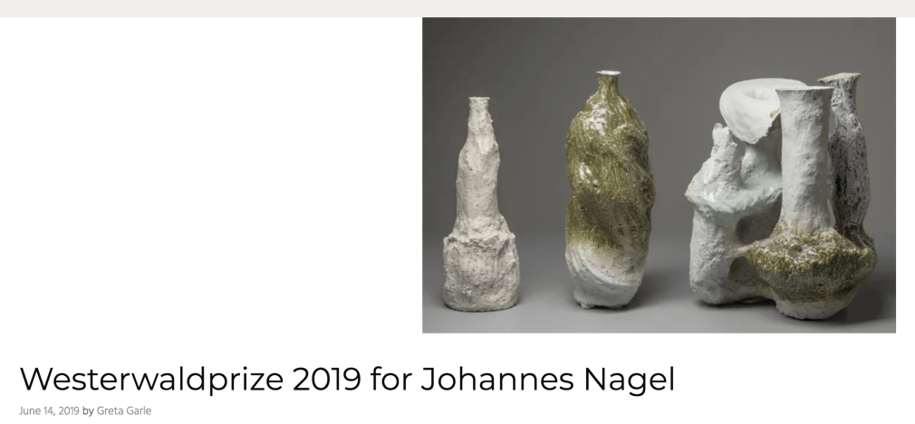 Westerwaldprize 2019 for Johannes Nagel