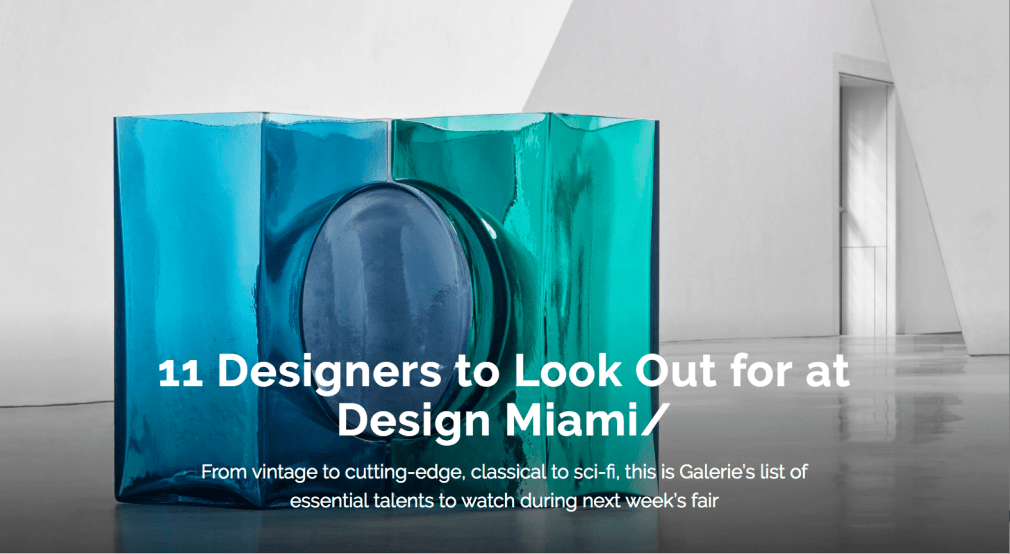 11 Designers to Look Out for at Design Miami/