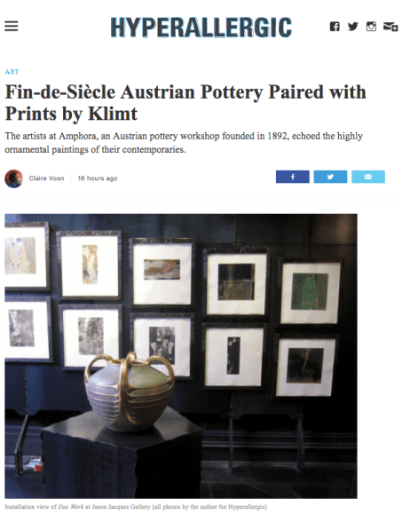 Fin-de-Si&egrave;cle Austrian Pottery Paired with Prints by Klimt