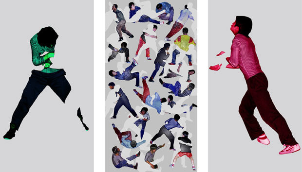 Action, 2002 3 C-prints and audio