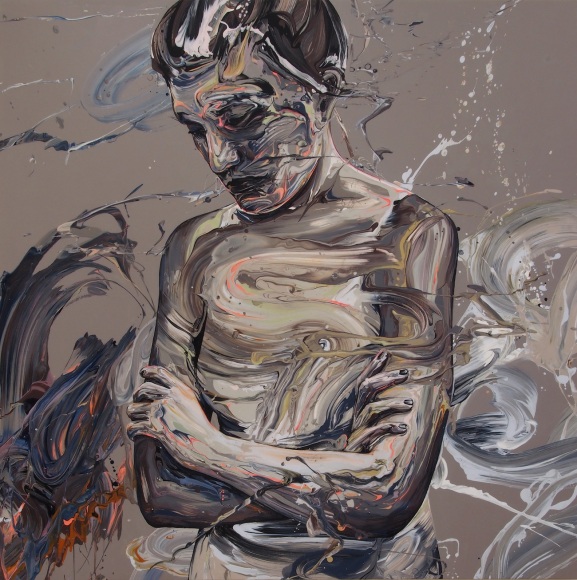 Transcription 50 (Fog), 2018 Acrylic on canvas 43 × 43 in