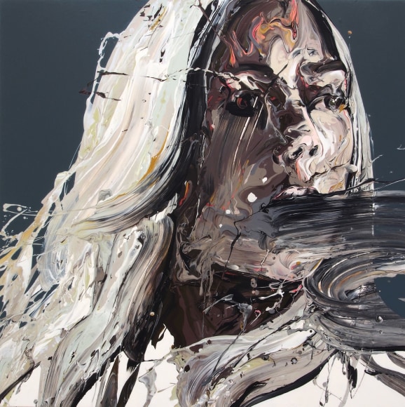 Transcription 53 (She), 2018 Acrylic on canvas 43 × 43 in