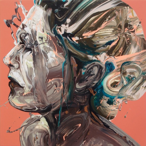 Transcription 62 (She), 2018 Acrylic on canvas 24 × 24 in