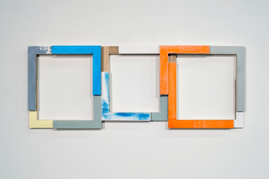 James Woodfill Training Model: Lo-rise Model #1, acrylic and gesso on birch plywood and poplar, 15.5&quot; x 40&quot; x 2.25&quot;, 2020