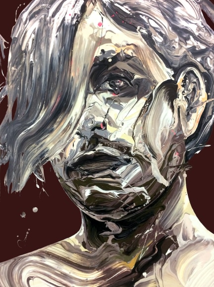 Transcription 60 (He), 2018 Acrylic on canvas 31 × 24 in