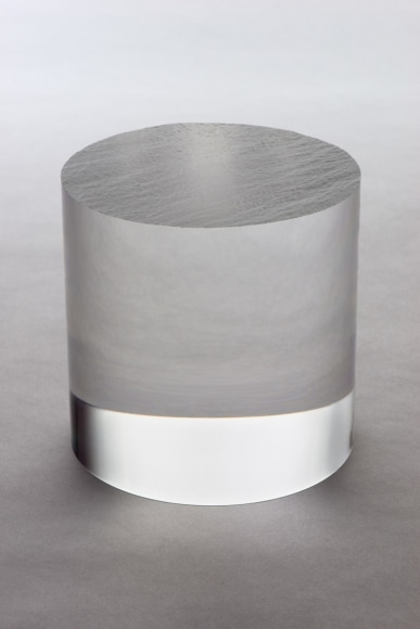 David Bowen &quot; &quot;46&deg;41'58.365&quot; lat. -91&deg;59'49.0128&quot; long. @ 30m&quot;, etched acrylic cylinder, each unique, with wave surface etched into the top