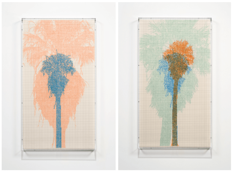 Charles Gaines Numbers and Trees: Palm Canyon, Palm Trees, Series 4, Tree #1, Tataviam and Tree #2, Kitanemuk, 2021