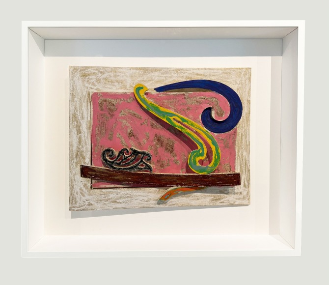 Noguchi's Okinawa Woodpecker, 1977 Oil, glitter and lacquer on graph paper mounted on tycore 18 x 23 x 4⅛ inches