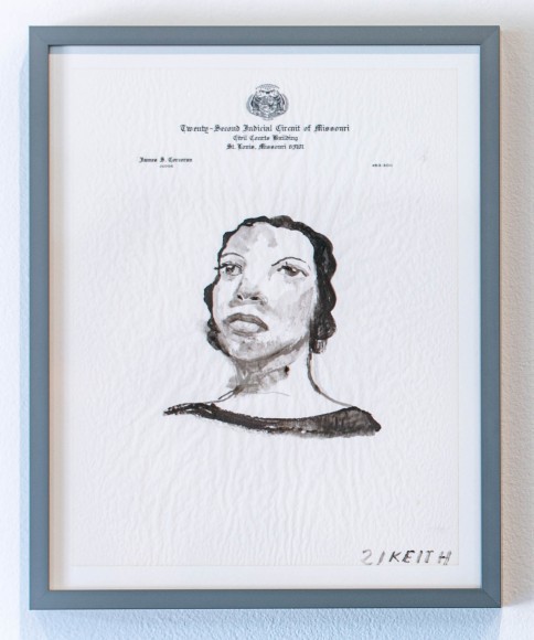 Untitled, 2021 Acrylic on found onion skin letterhead