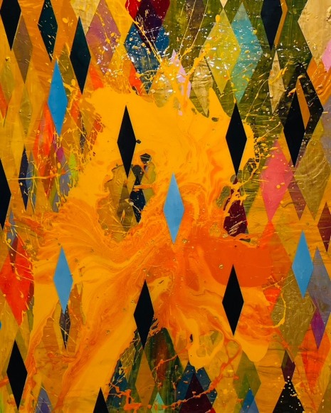 Twisted Balance, 2021, Oil, acrylic, and resin on canvas