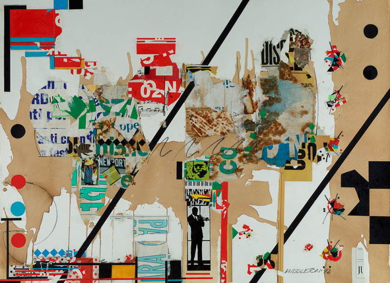 Newport, 1992, Mixed media and collage on paper