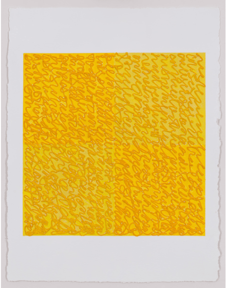 Yellows, 2017, Acrylic paint and paste on Gessoed 400# Arches Cold Press Paper