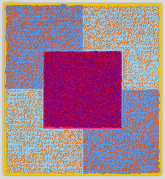 Default 1, 2019, Acrylic paint and paste on linen