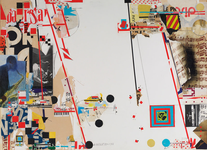 Horn Section, 1993, Mixed media and collage on paper