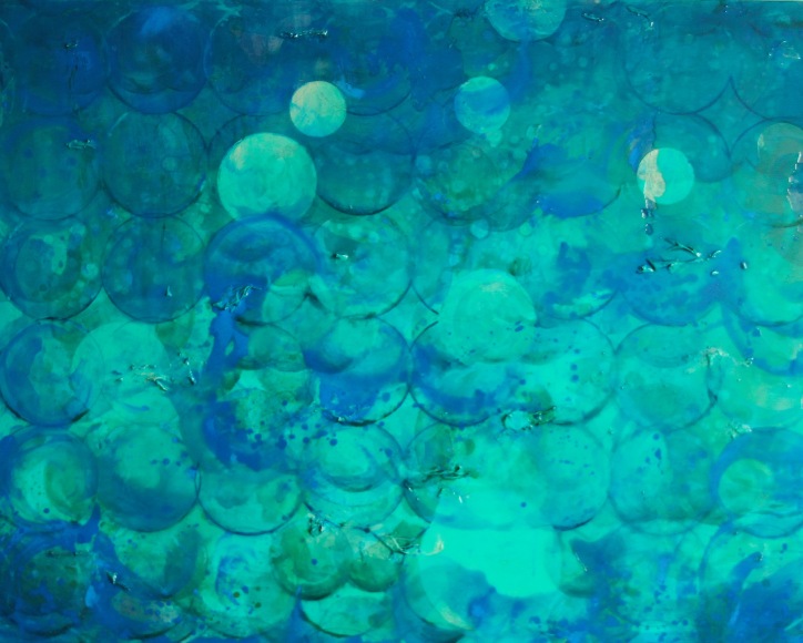 Windy Ocean, 2017, Oil and resin on wood panel