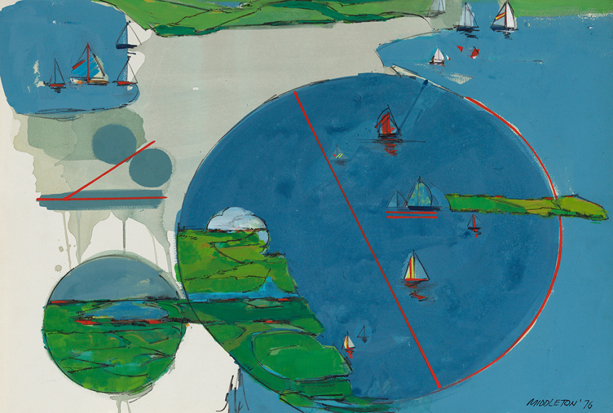 Summer Wind, 1976, Mixed media and collage on paper