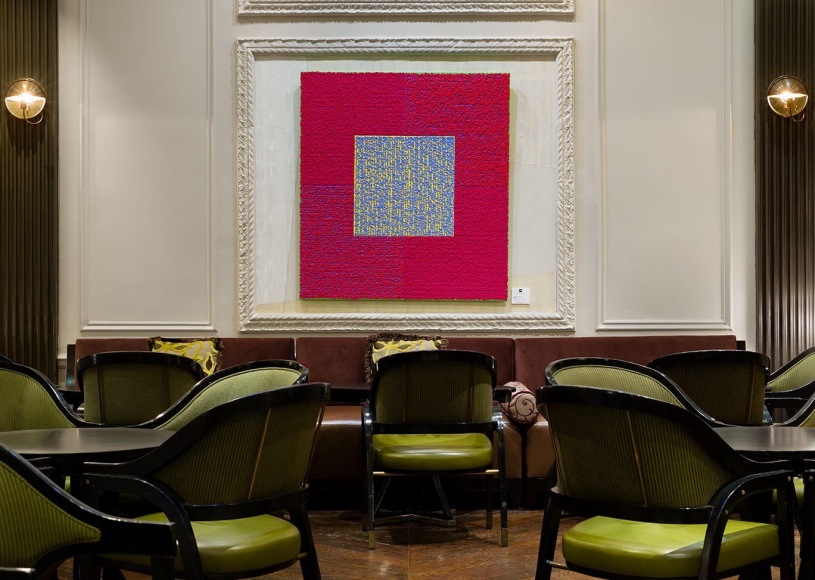 BURTRYB, 2014, Acrylic paint and pastes on aluminum panel