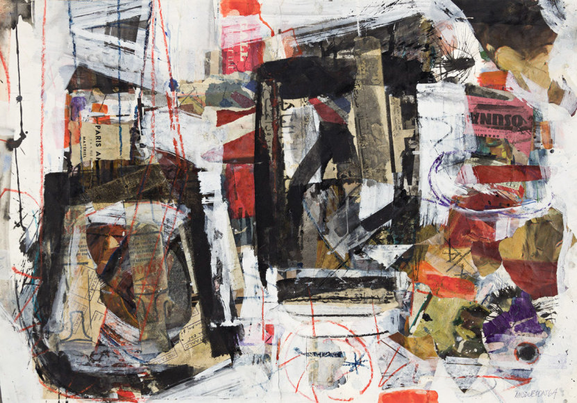 Paris, 1964, Mixed media and collage on paper