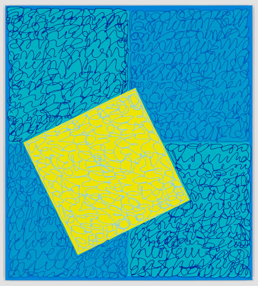 Honey Moon Rising, 2019, Acrylic paint and paste on linen