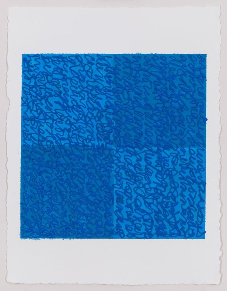 Blues 2, 2017, Acrylic paint and paste on Gessoed 400# Arches Cold Press Paper