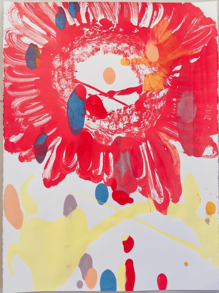 Rose Daisy 4, 2021, Acrylic on full sheet Stonehenge paper