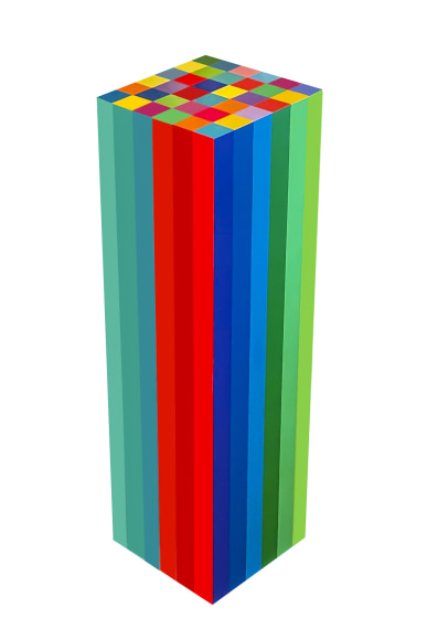 Meant To Live In Clover, 2022, Liquitex with resin on column