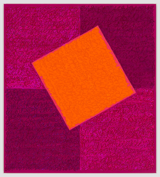 Orange Rising, 2019, Acrylic paint and paste on linen