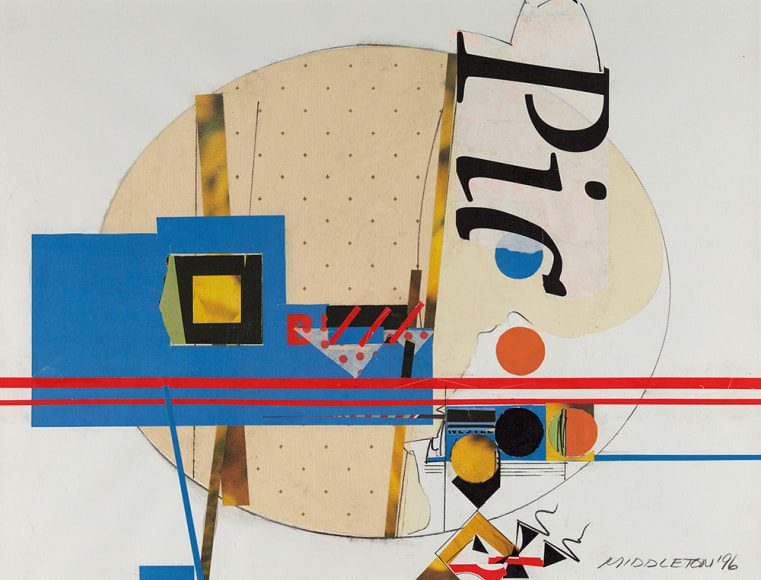 Table Top Still Life, 1996, Mixed media and collage on paper