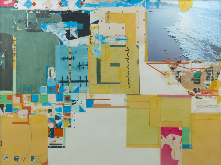 Clear Blue, 1989, Mixed media and collage on paper