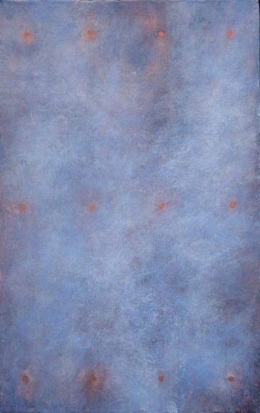 Interference Blue, 2024, Encaustic on panel&nbsp;