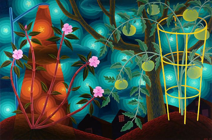 Amy Lincoln, Impatiens and Tomato, 2018