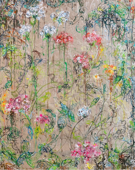 Kysa Johnson, Ghosts In Common - 1348 / 2021 (Ring O' Ring O' Roses) - Particle Decay Patterns and Flower Garden, 2021