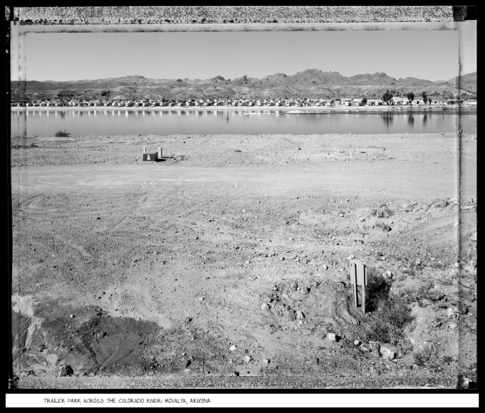 Trailer Park Across the Colorado River, Movalya, Arizona, 1988, vintage gelatin silver print