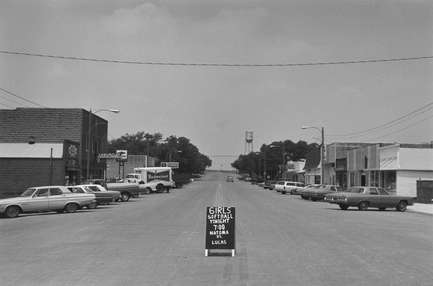 Girls Softball Tonight, Downtown Lucas, Kansas, 1976
