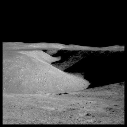 Hadley Rille: 80 Miles Long, 1 Mile Wide and 1000 Feet Deep; Photographed by James Irwin, Apollo 15, July 26-August 7, 1971